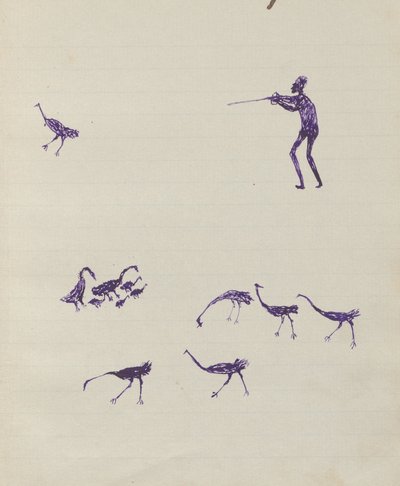 Man Shooting Bird; Groups of Birds by Tommy McRae